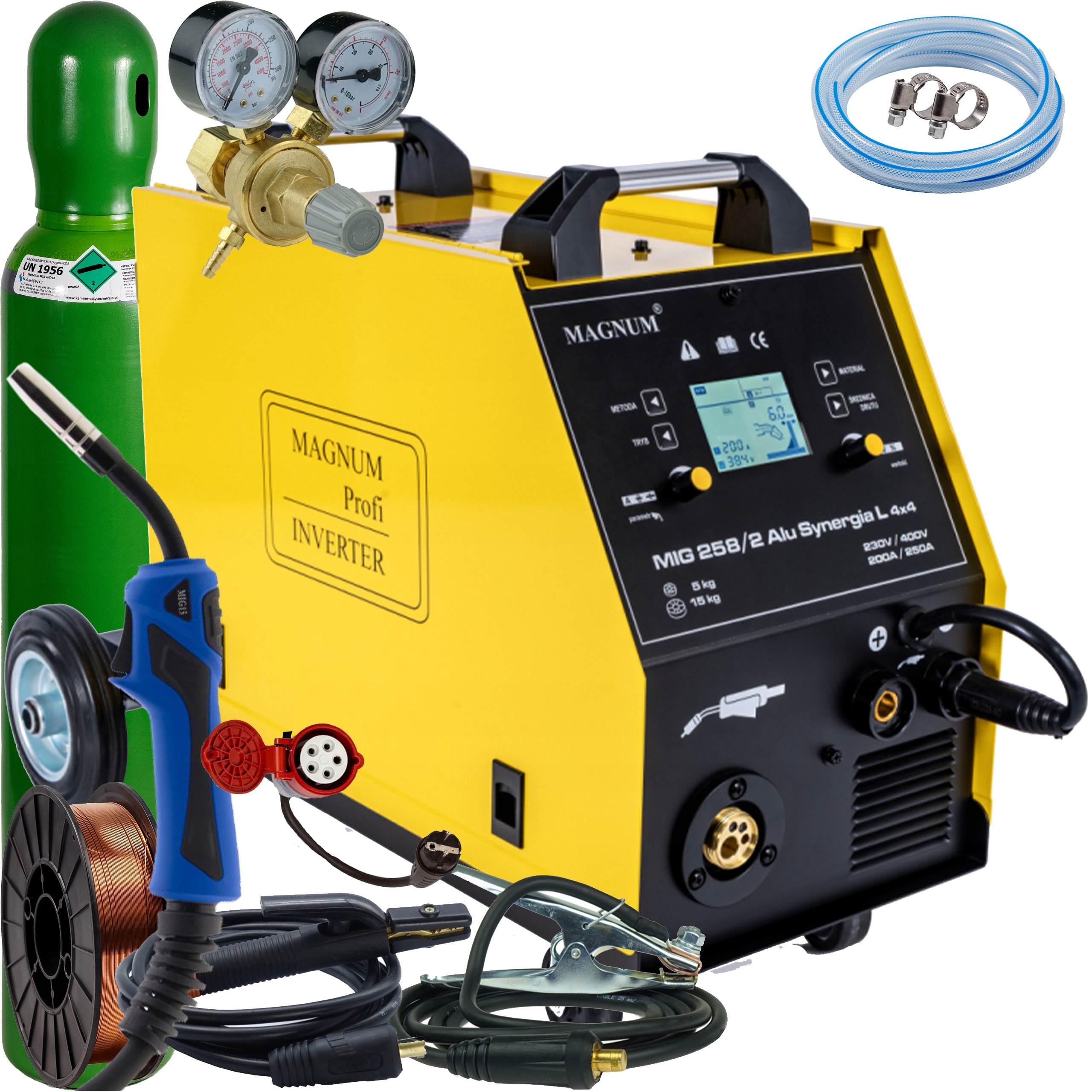 Spawarka Migomat 250A Magnum Mig 258/2 Mma Synergia 230V/400V S4T zestaw 4