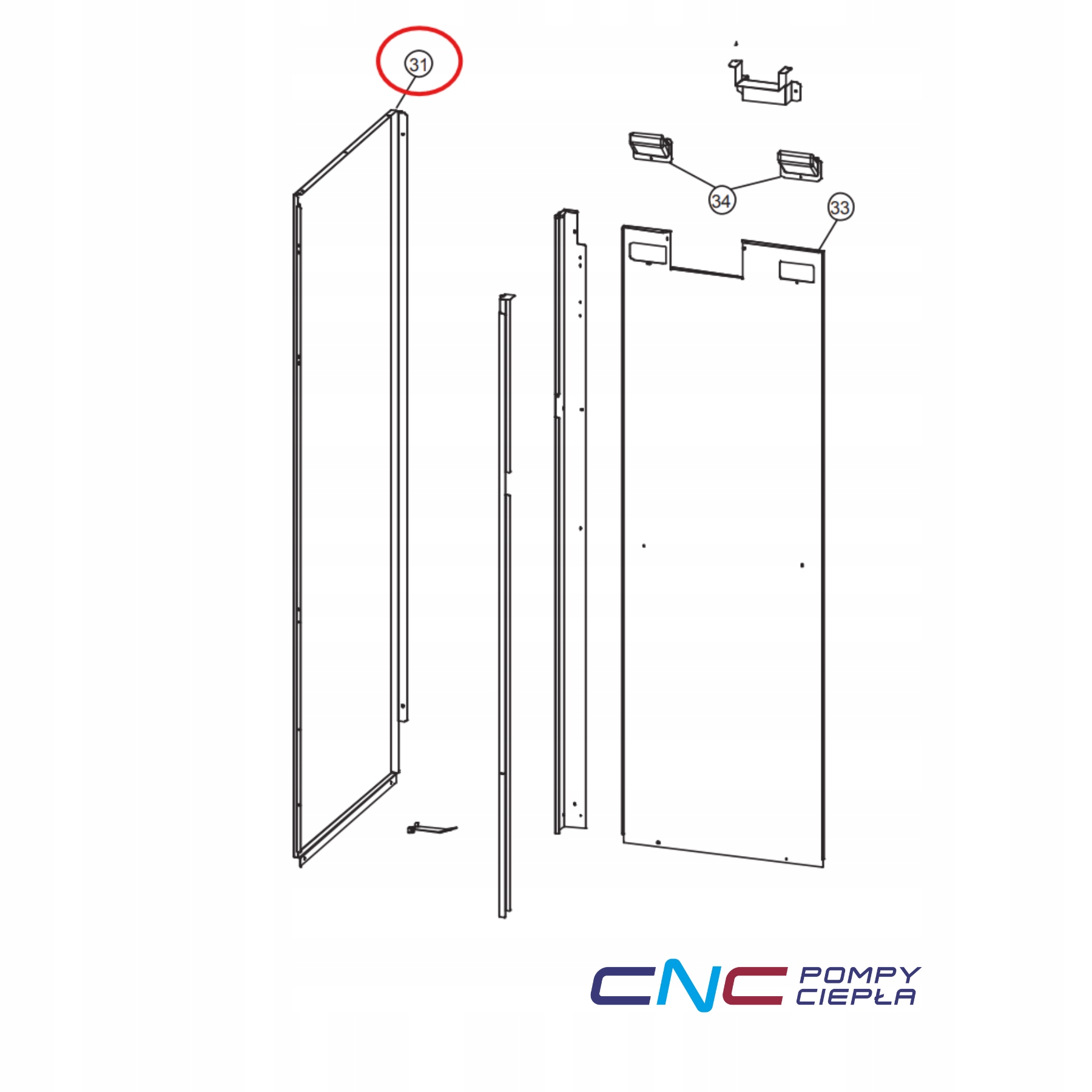 Panasonic ACXE04-11320A – Bočná (ľavá) krytka pre vonkajšiu jednotku