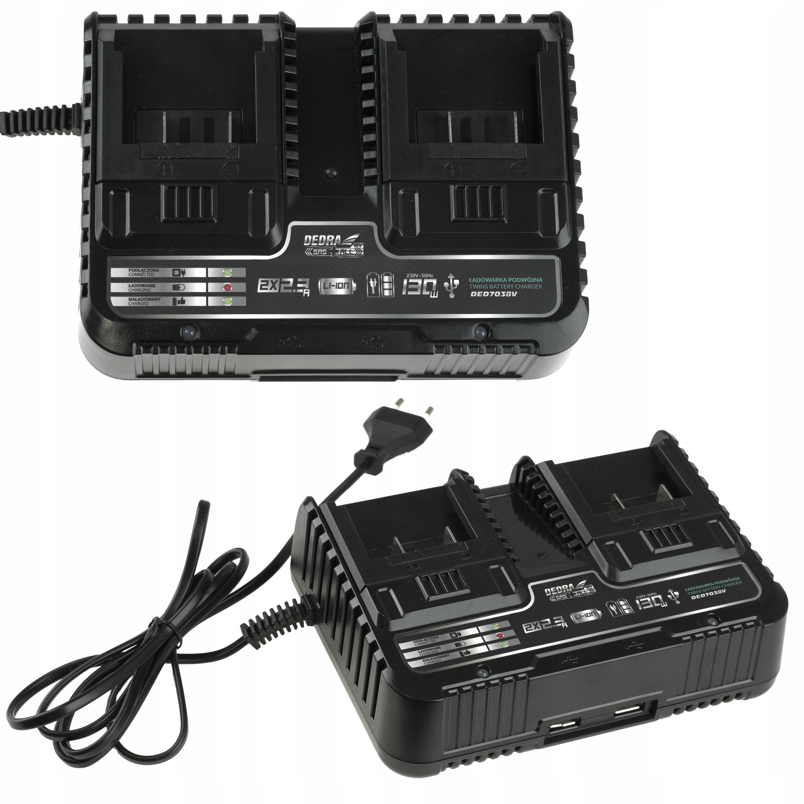 ŁADOWARKA PODWÓJNA DEDRA SAS+ALL DED7038V ZASILACZ