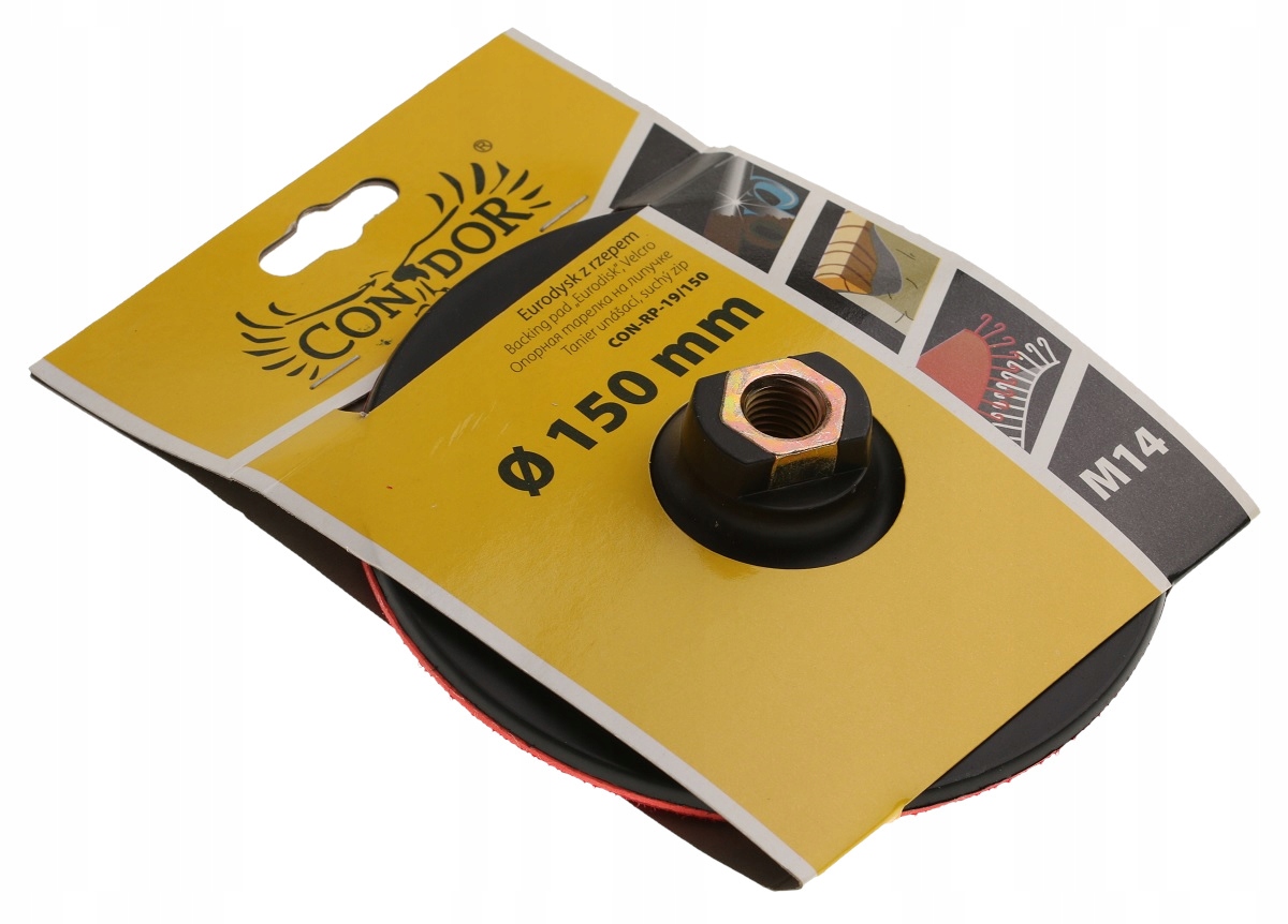 PRZYSTAWKA DO SZLIFIERKI KĄTOWEJ DYSK Z RZEPEM 150 Kod producenta CON-RP-19/150