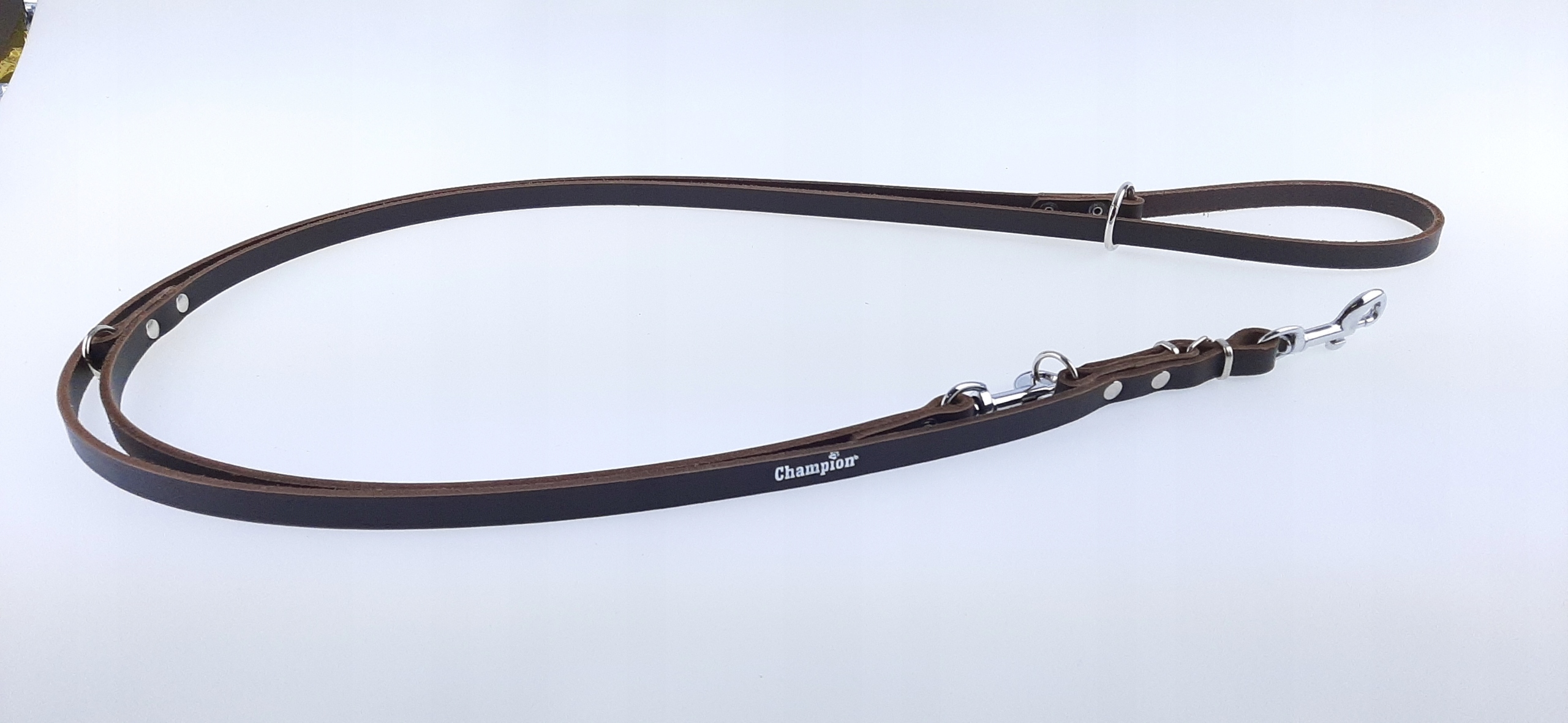 

Smycz reg. Champion skóra 2,4 m/ 1,2 cm. Czekolada