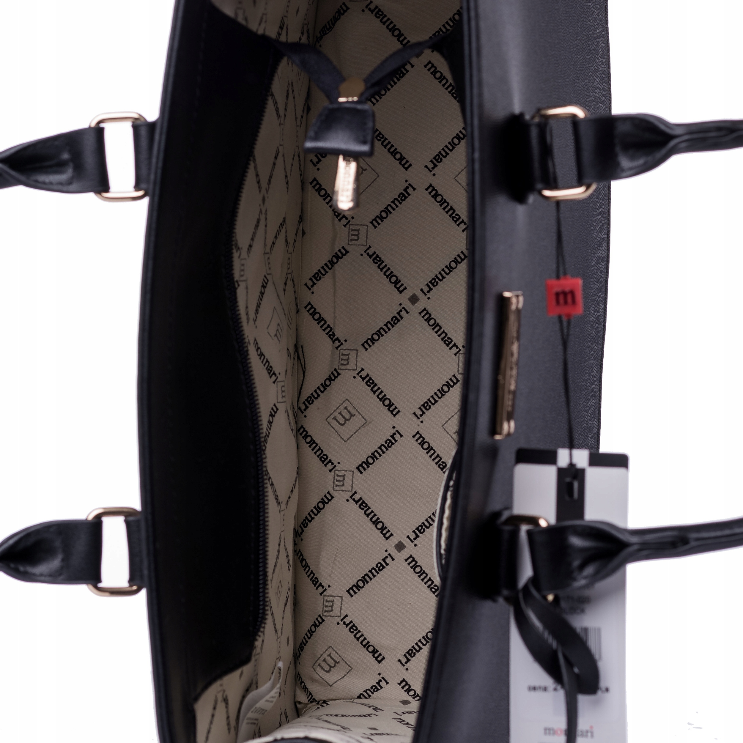 KLASYCZNA TORBA AKTÓWKA MONNARI Elegancka CZARNA Materiał dominujący skóra ekologiczna