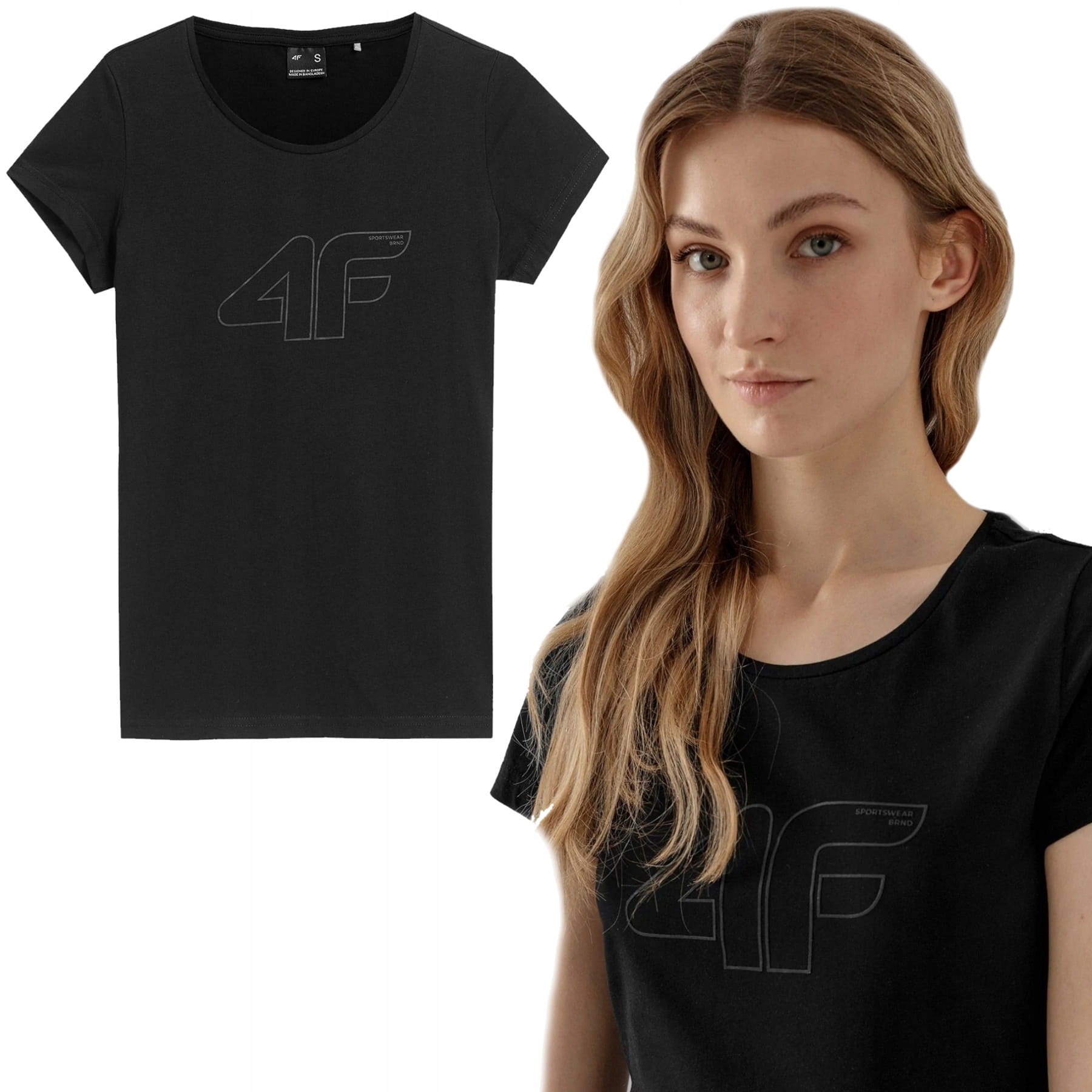 

T-shirt Damski 4F TSD028 Modny Premium Czarny M