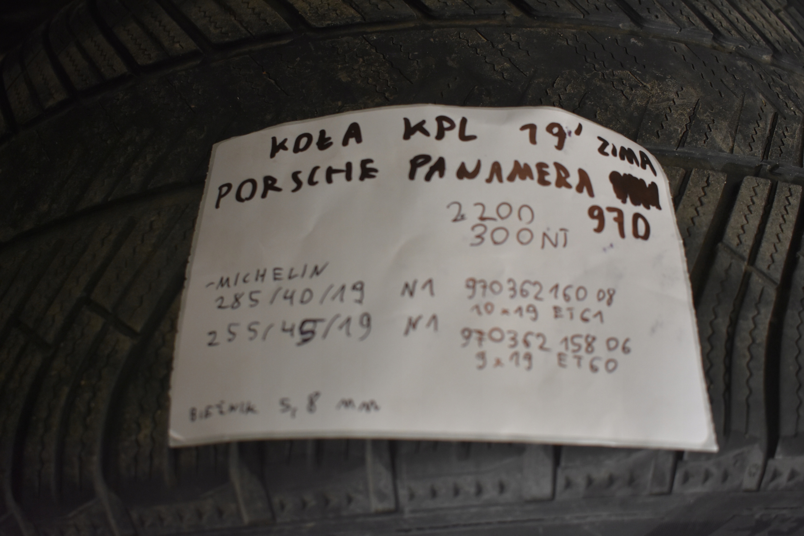 ruote KPL. 19" ZIMA PORSCHE PANAMERA 970 1