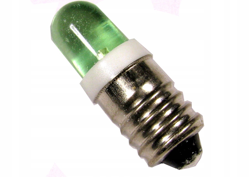 

Żarówka E10 led 3,5-4,5V zielona