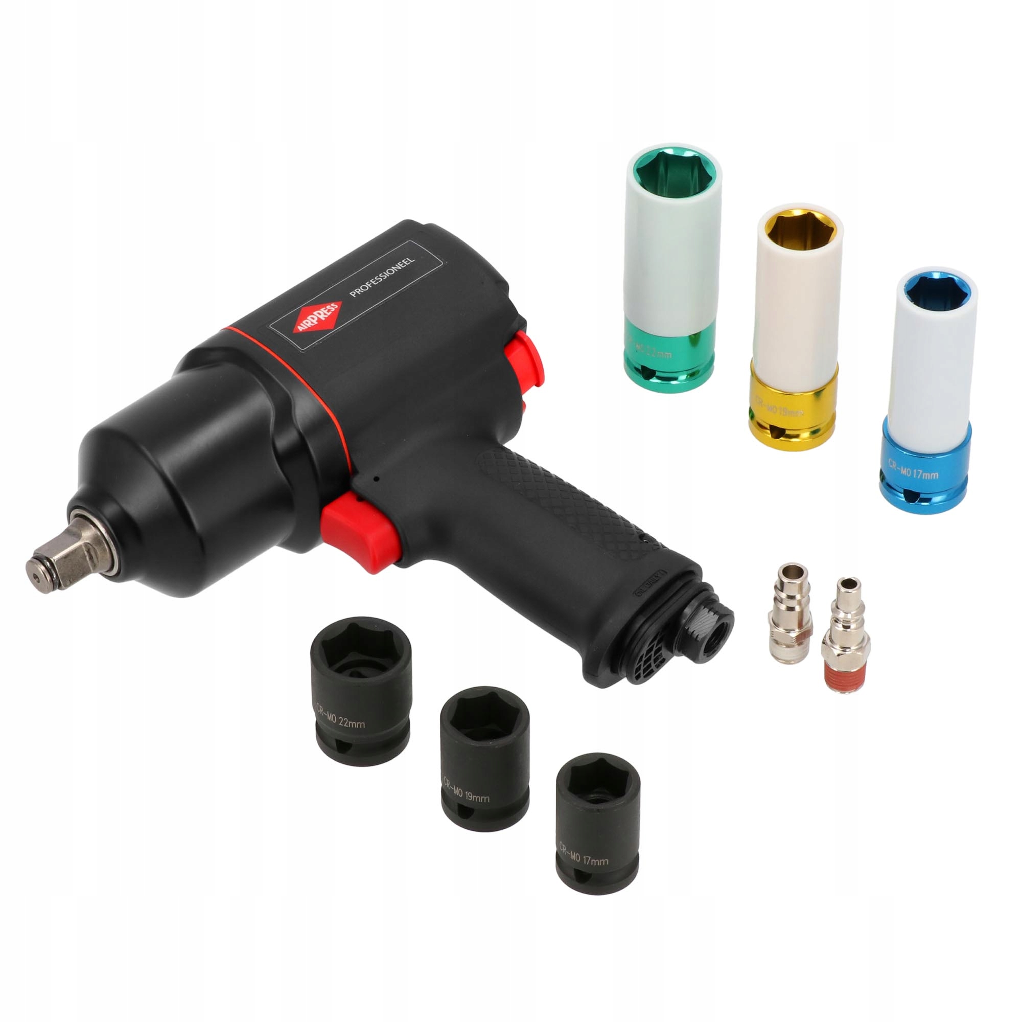 AIRPRESS 45537 KLUCZ UDAROWY + 6 NASADEK