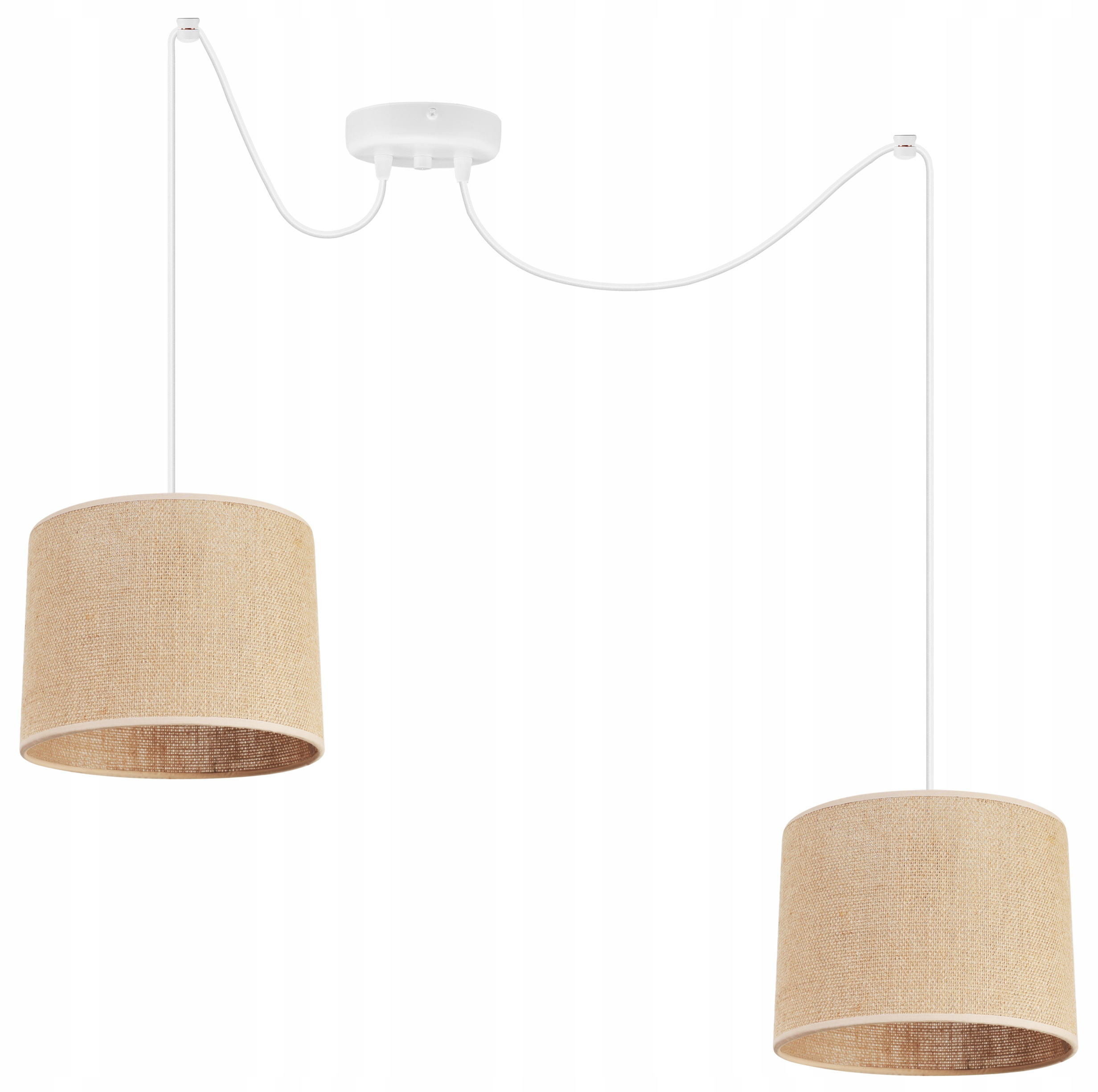 Závěsná Lampa Stropní Lustr Stínidlo Boho Juta 20 CM Pavouk Loft Dvojitý