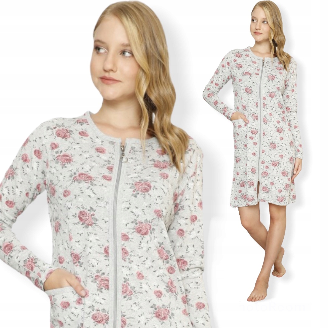 

Szlafrok Damski Na Zamek! Długi Rękaw M L XL 2XL