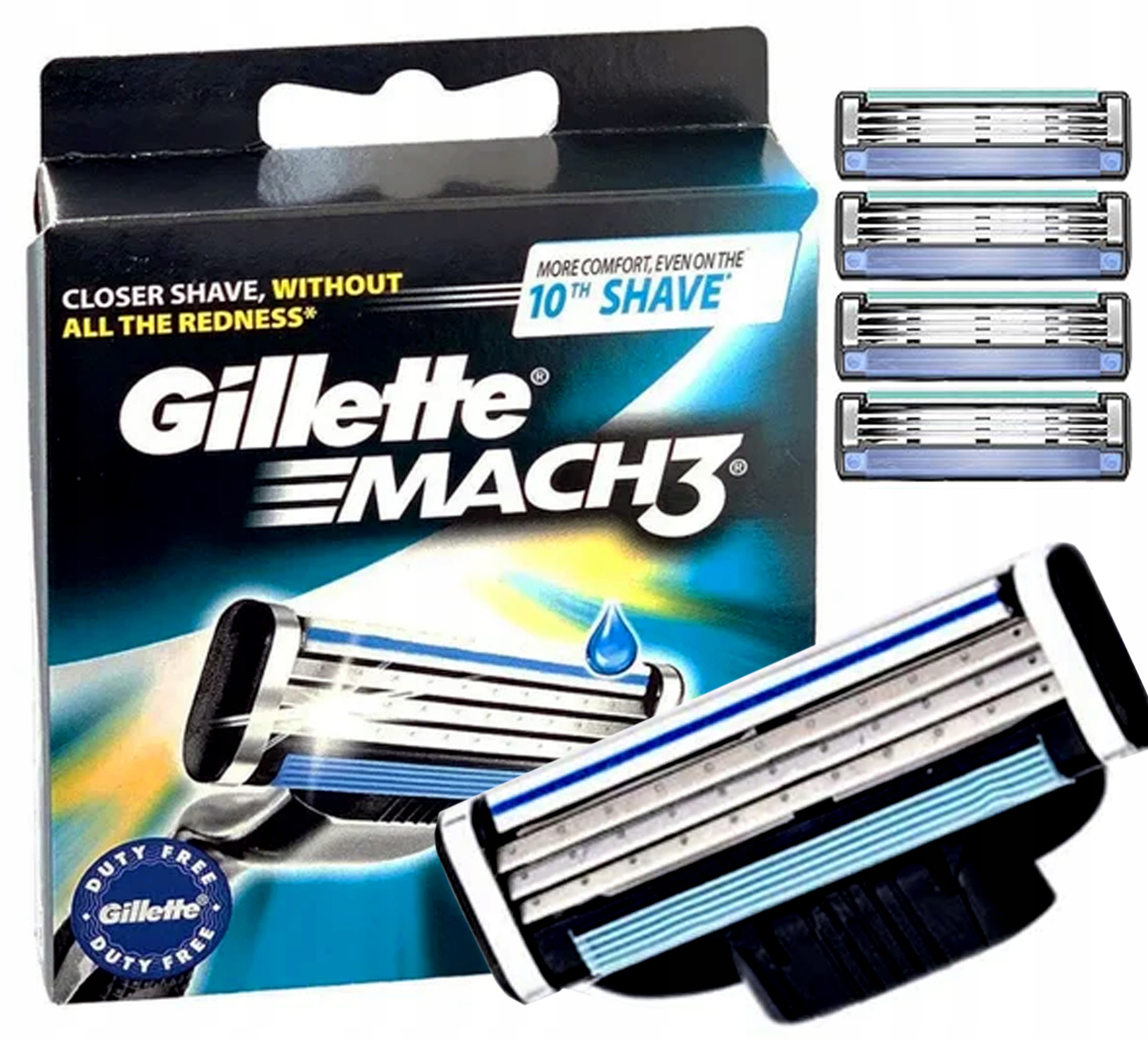 Gillette Mach 3 Náplne zásoba 4 ks Originál