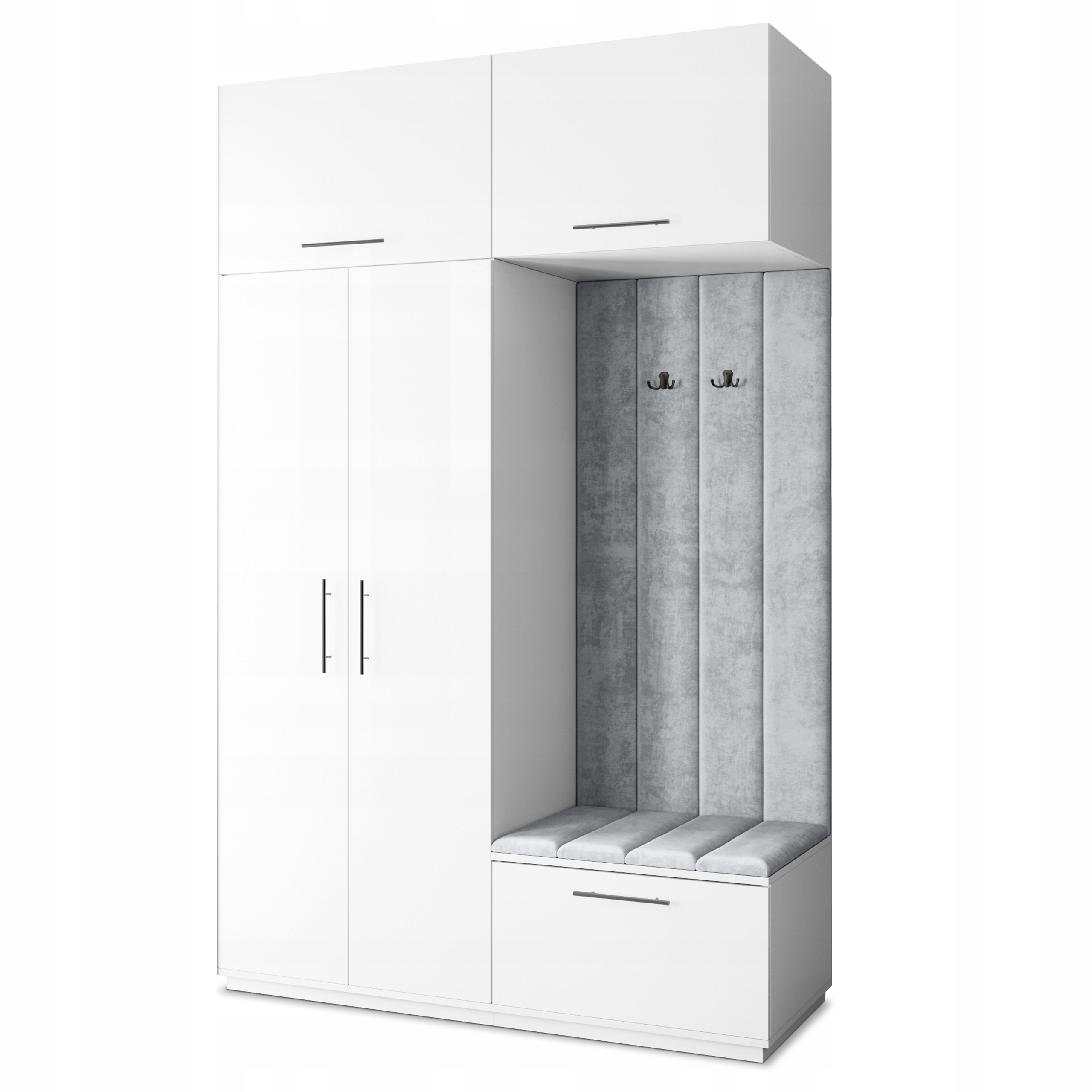 Šatní skříň Rema 150/240/60 cm Skříň do předsíně Moderní bílá