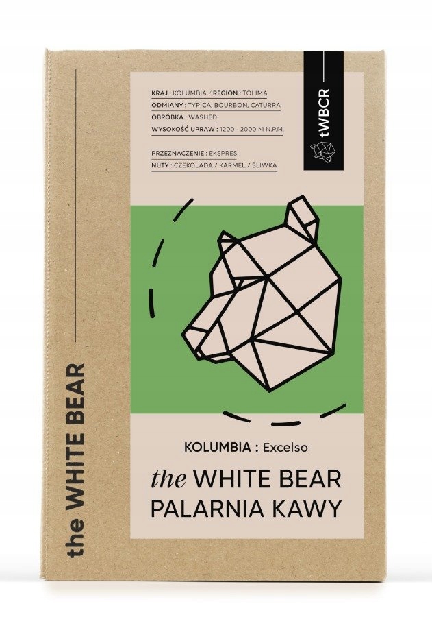 Káva zrnková The White Bear Kolumbie Excelso 1 kg 100% Arabika
