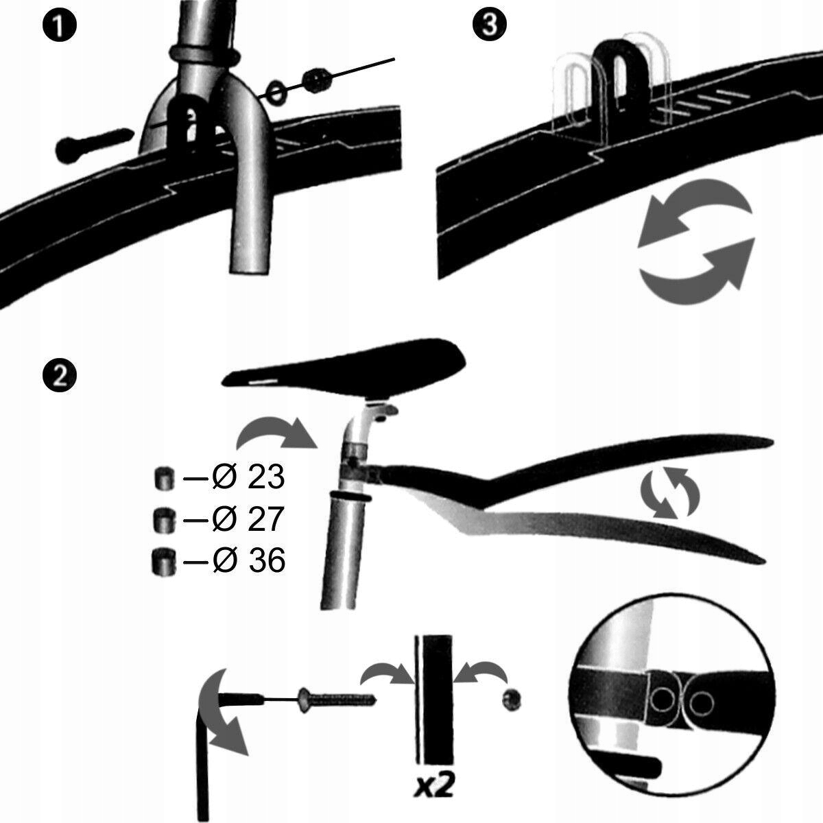BŁOTNIKI BŁOTNIK ROWEROWE KOMPLET PRZÓD TYŁ ROWER DUNLOP MTB 24-26 cali Marka Dunlop