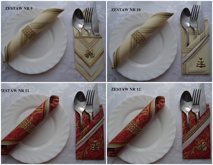 Świąteczne Serwetki etui na sztućce Wigilia wzór Marka inna