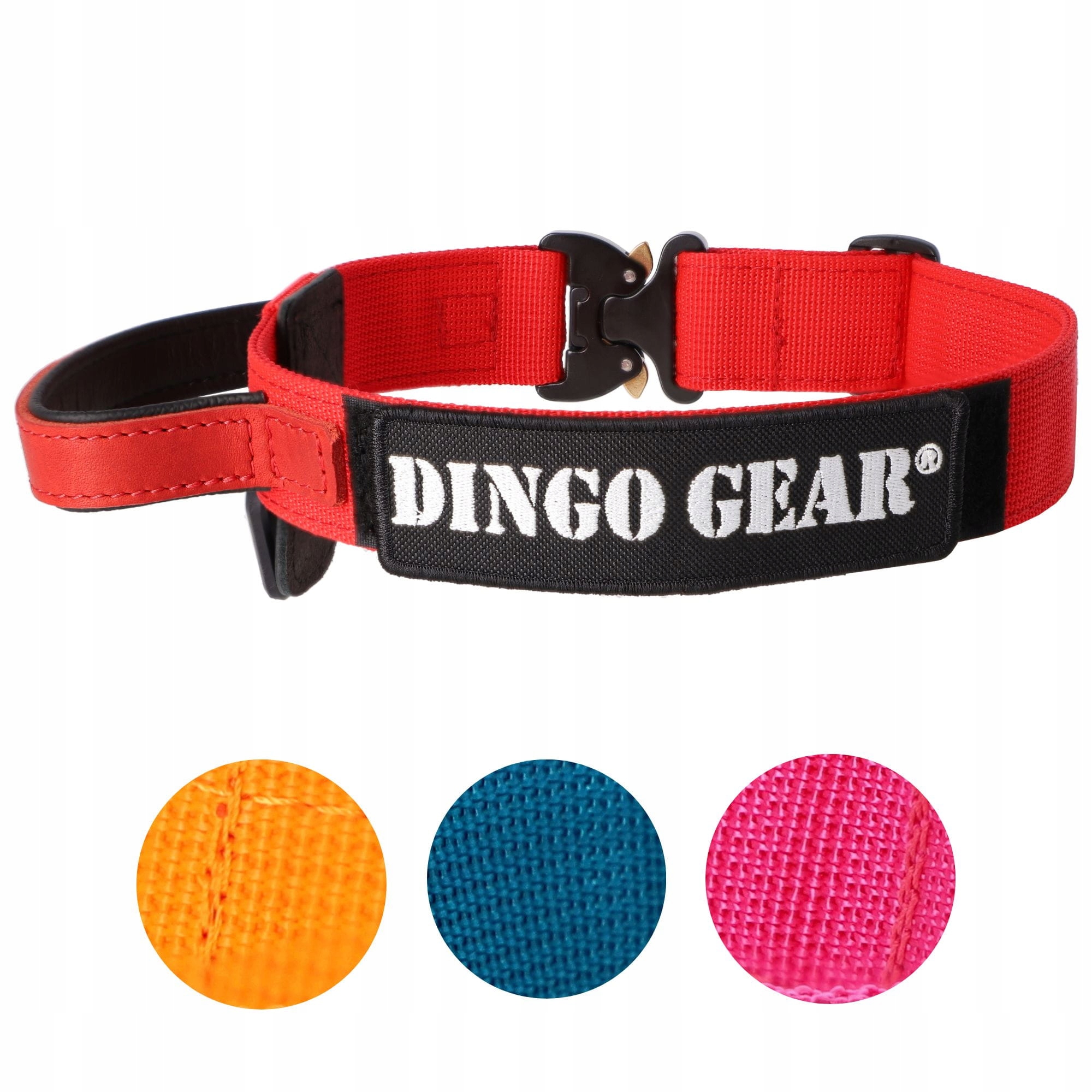 Levně Dingo Gear Obojek Cobra páska s rukojetí 67 cm červená