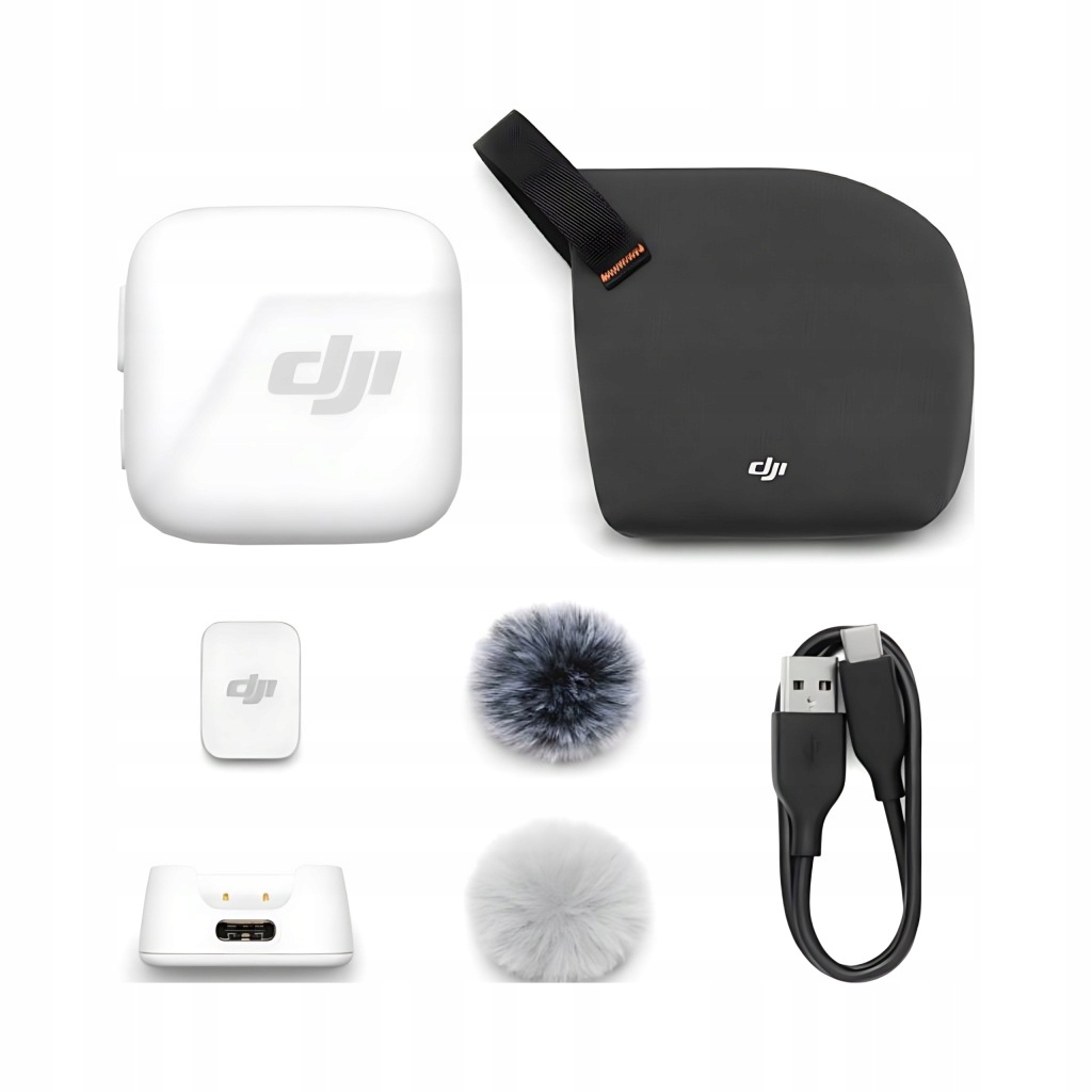 Dji Mic Mini mikrofon pojemnościowy bezprzewodowy do kamery smartfona biały
