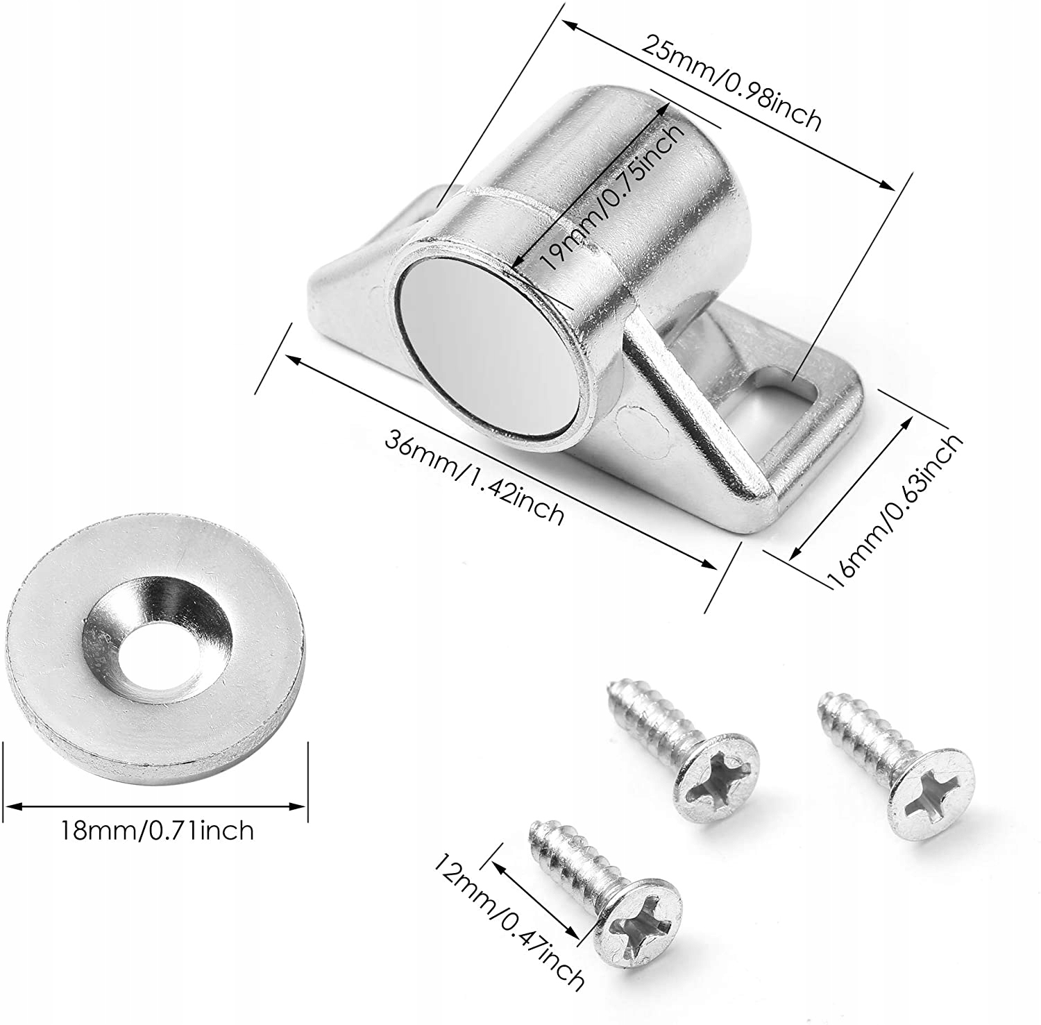 4SZT Zatrzask magnesy szafek Magnes do mebli Szerokość 16 mm