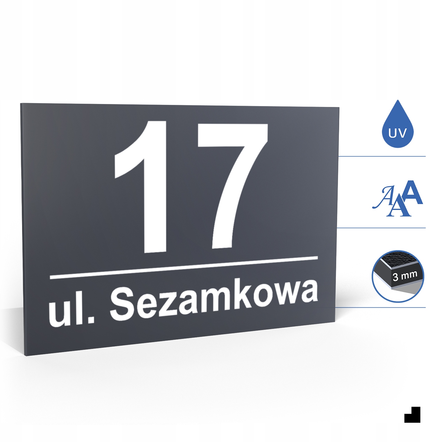 NUMER DOMU numer na dom TABLICZKA ADRESOWA Z NUMEREM DOMU antracyt + KOŁKI Kod producenta DIBOND ADRESOWA NUMER DOMU ULICA KOŁKI