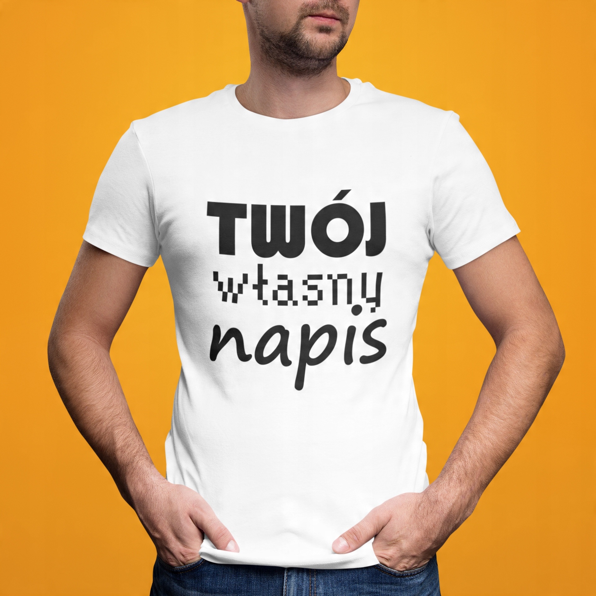 

Koszulka T-shirt męski z własnym nadrukiem rozm XL
