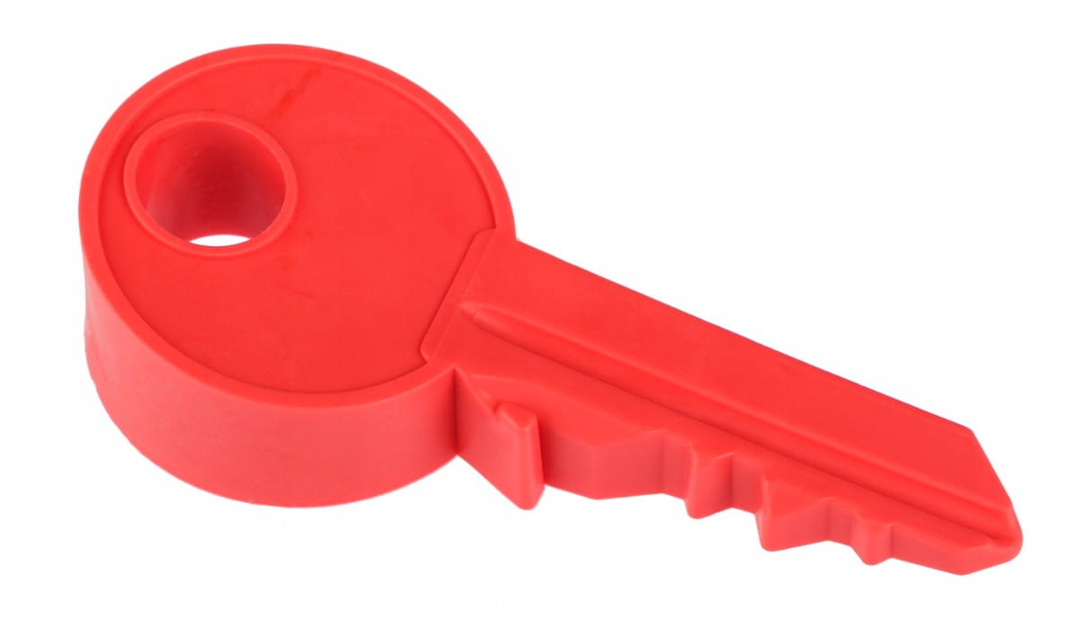Klin plastikowy blokada stoper do drzwi klucz czerwony