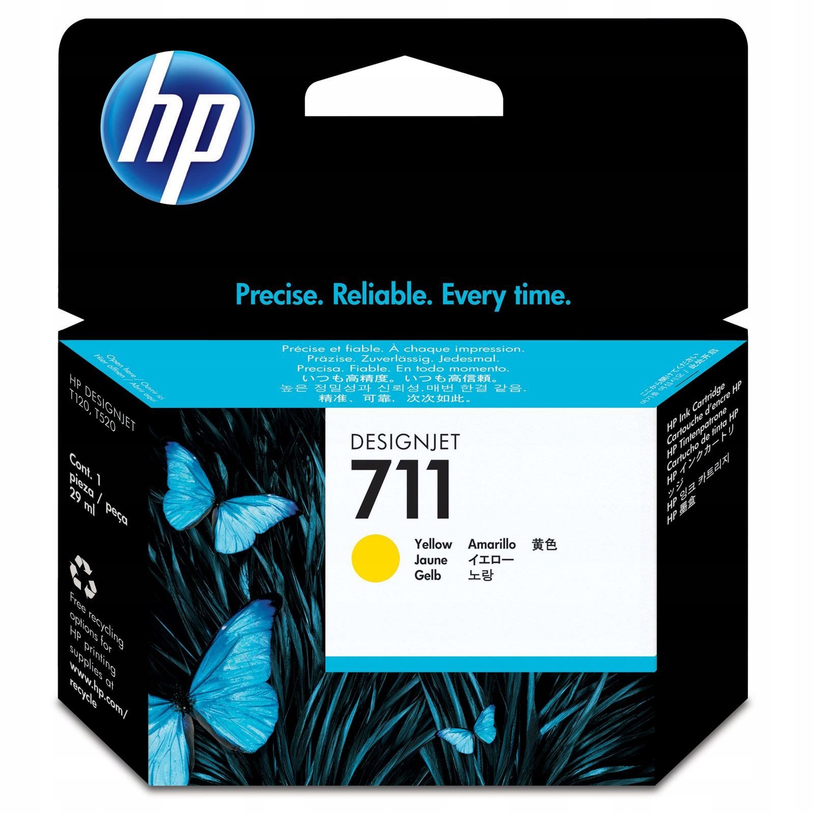 Inkoust Hp 711 CZ132A 29ml Y Originál žlutý T520 T530 T120