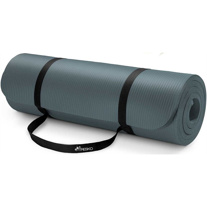 Mata do ćwiczeń fitness, 60 x 185 x 1,5 cm, szara