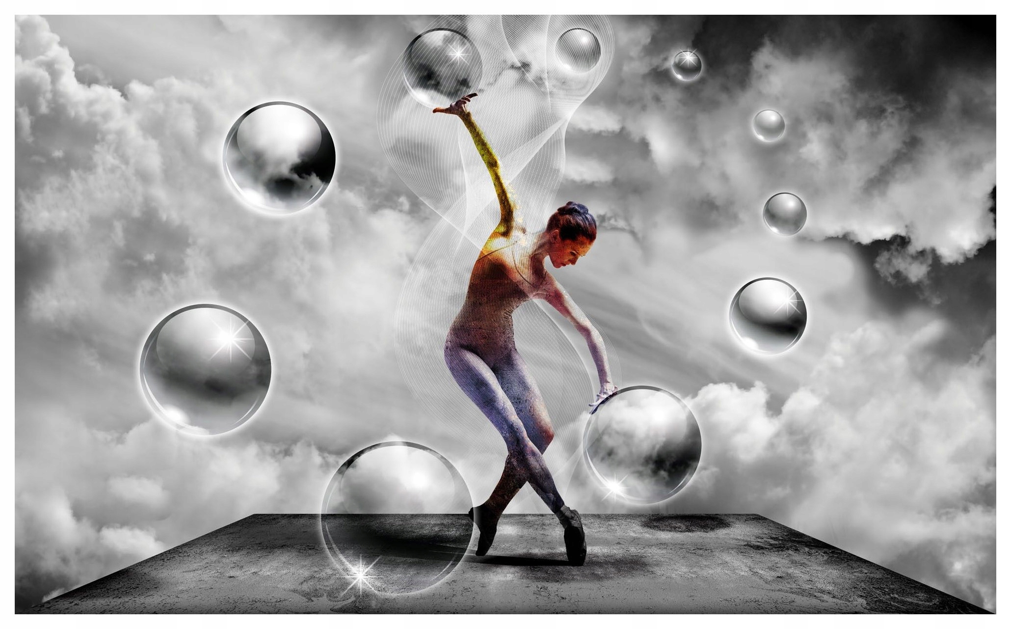 Fototapeta Balerína v tanci sféra monochromatická elegance 254x184 lepidlo