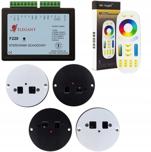 Ovládač F220 Schodový Led Mono Cct Rgb Rgbw Rgb+cct Snímače pohybu+Diaľkový Ovládač