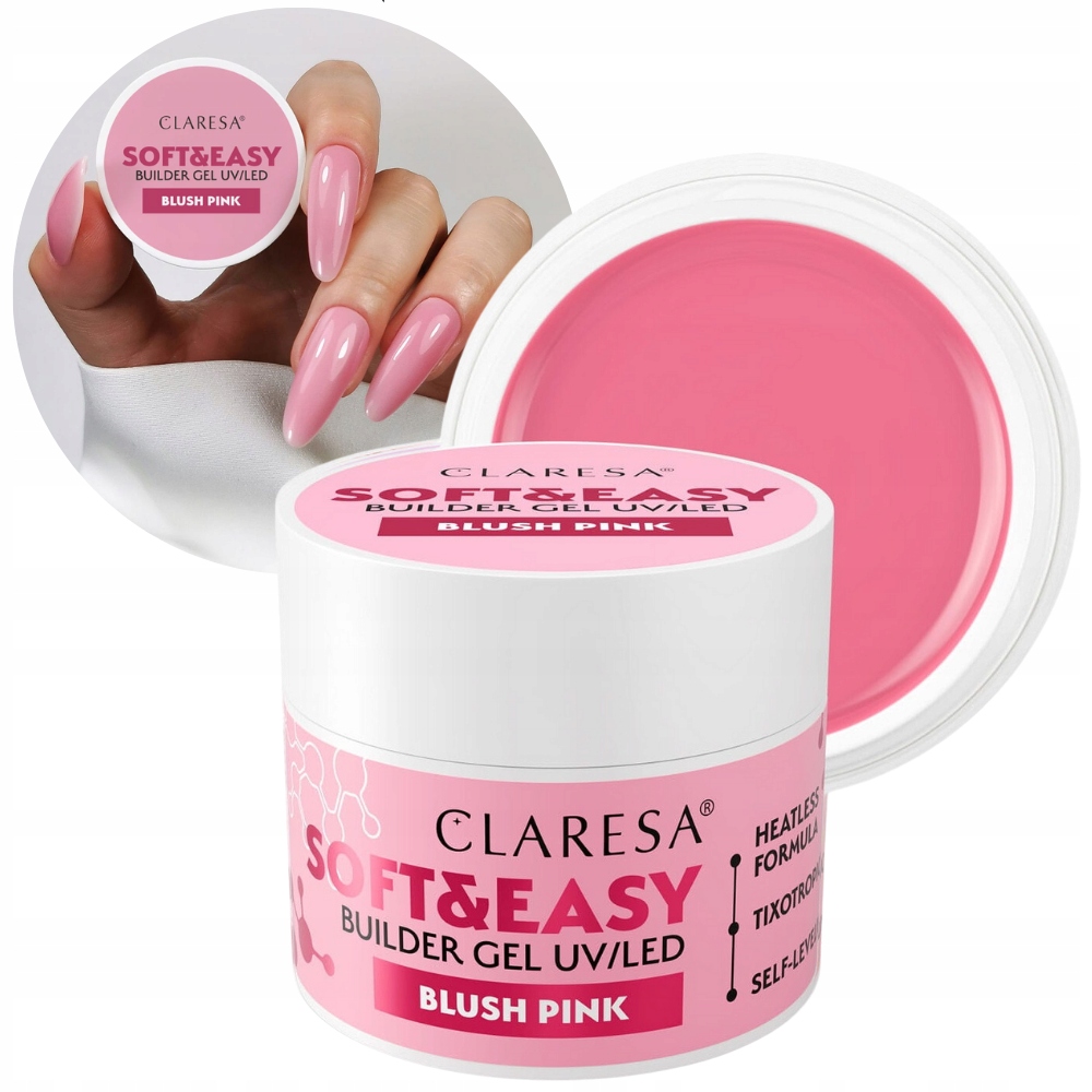 Żel budujący do paznokci Claresa Soft&Easy Builder Blush Pink 45g