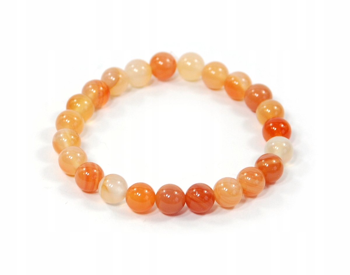 

Bransoletka naturalny Karneol kulki gładkie 8mm