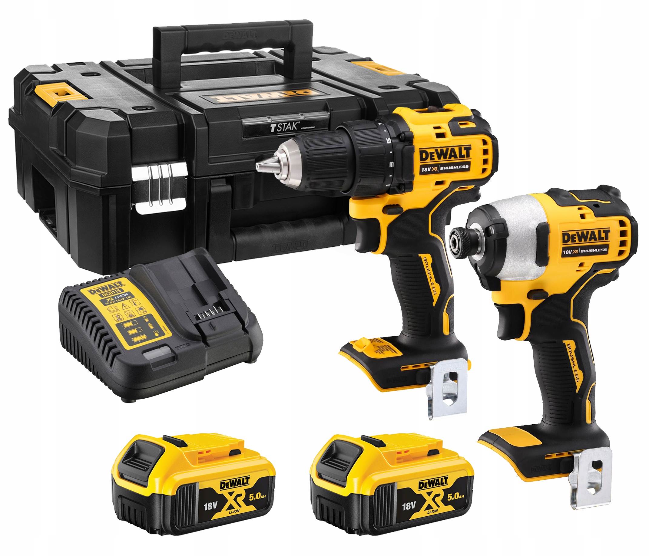 Dewalt Zestaw Combo 18V Wkrętarka DCD708 DCD809 2x5,0Ah Tstak DCK2061P2T