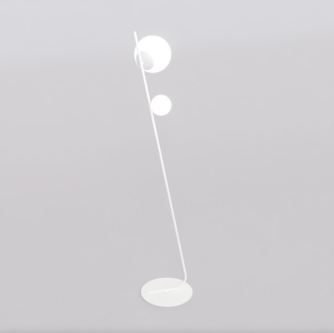 Podlahová lampa Tatu LP2 White minimalistická, šikmá konštrukcia, biela