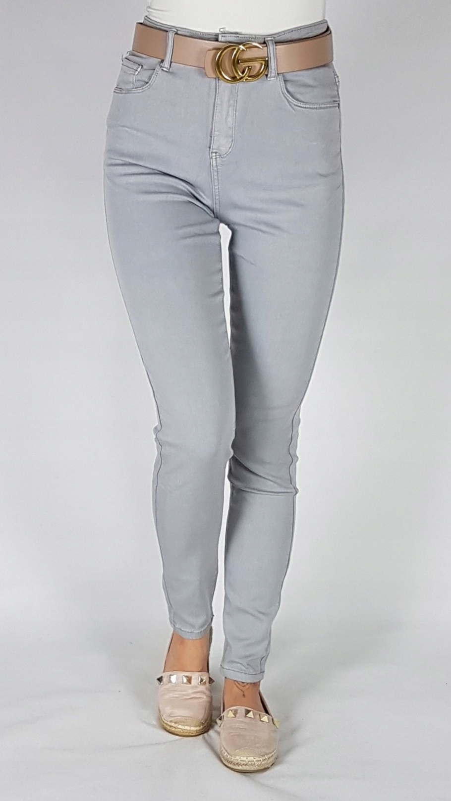 SPODNIE SZARE GOODIES Z WYSOKIM STANEM ROZ 38 Rozmiar 38