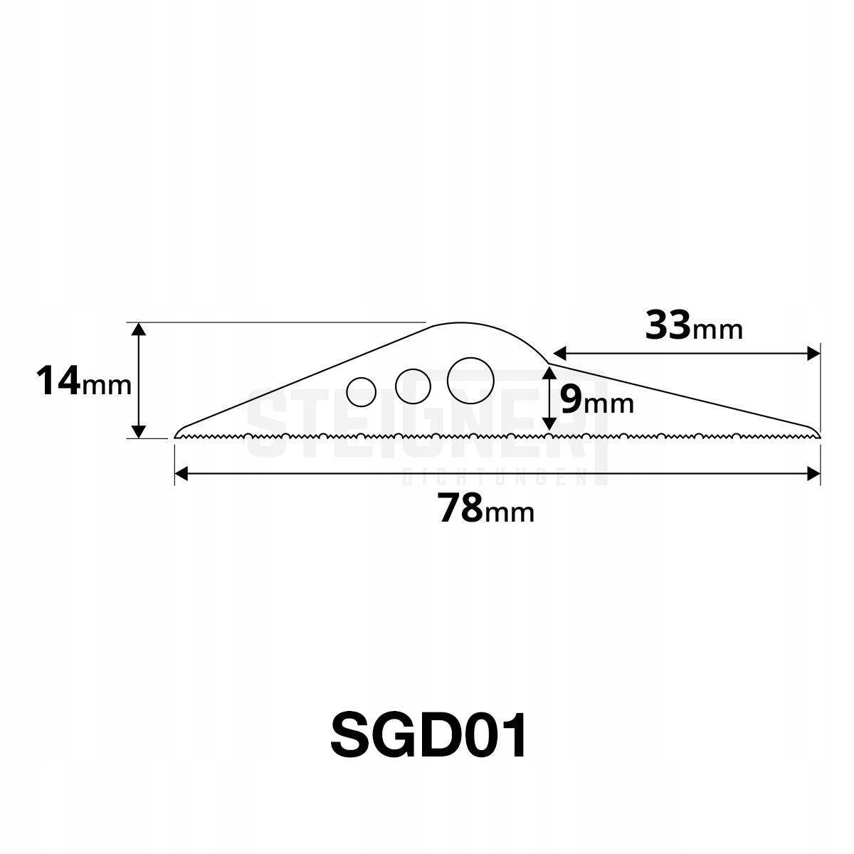 Próg do bramy garażowej uszczelka SGD01 1,5m Kod producenta SW10310.2
