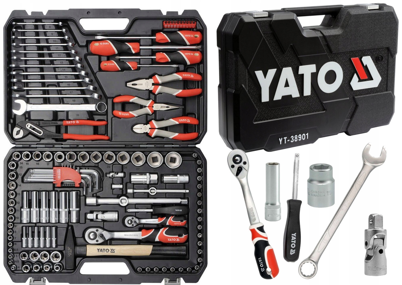 Sada náradia Yato XXL 122 ks Torx Nástrčné Kľúče 1/2" 1/4" YT-3890 1