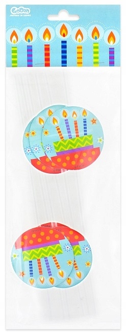 SŁOMKI DO PICIA MEDALION KOLOROWY BAL TORT 6 SZT Kolor bezbarwny