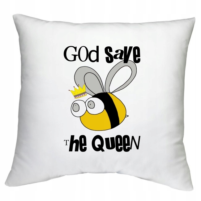 PODUSZKA PSZCZOŁA GOD SAVE QUEEN PSZCZELARZ WZORY