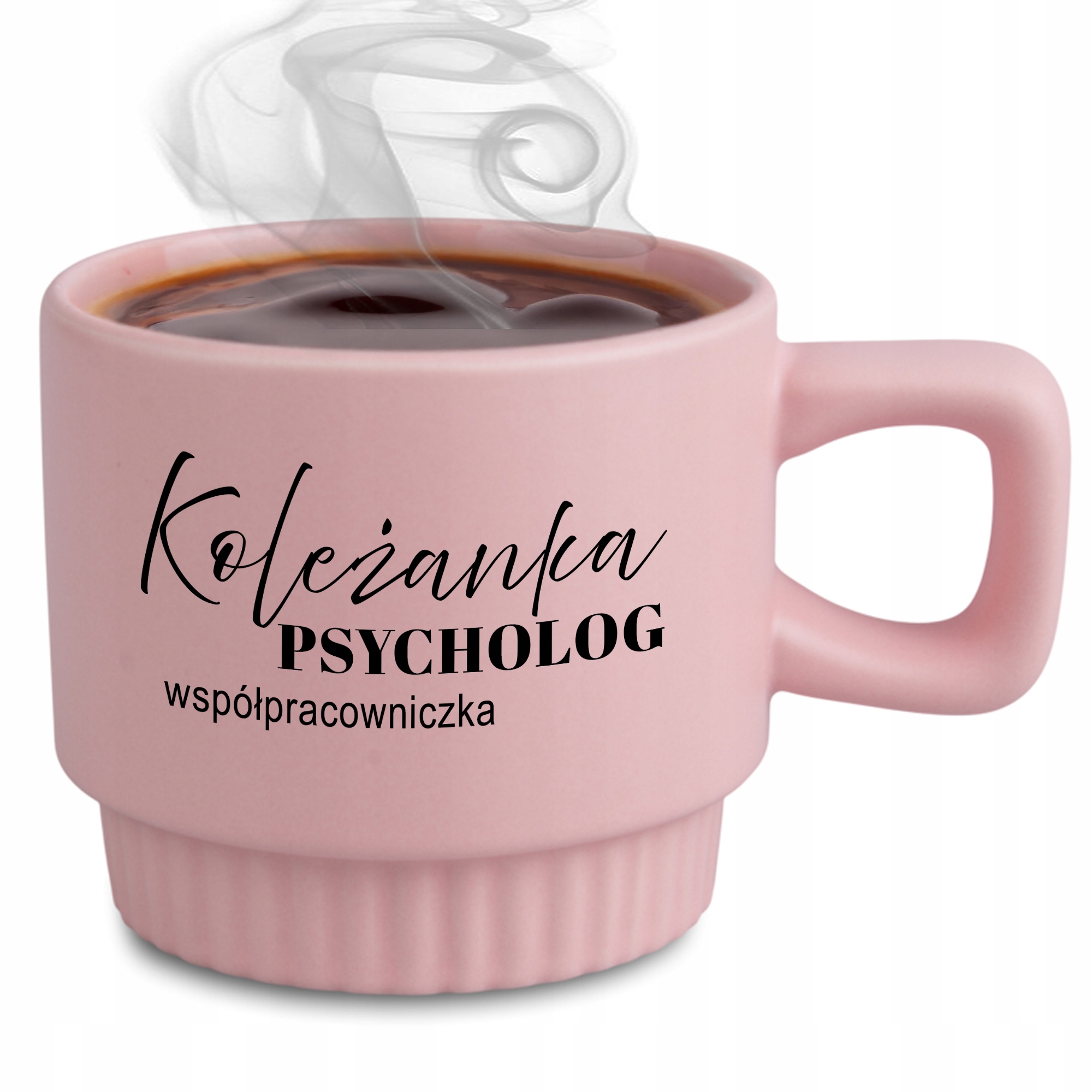 Ryflovaný hrnček Ružová Kamarátka Psychológka Odchod Zmena práce Povýšenie