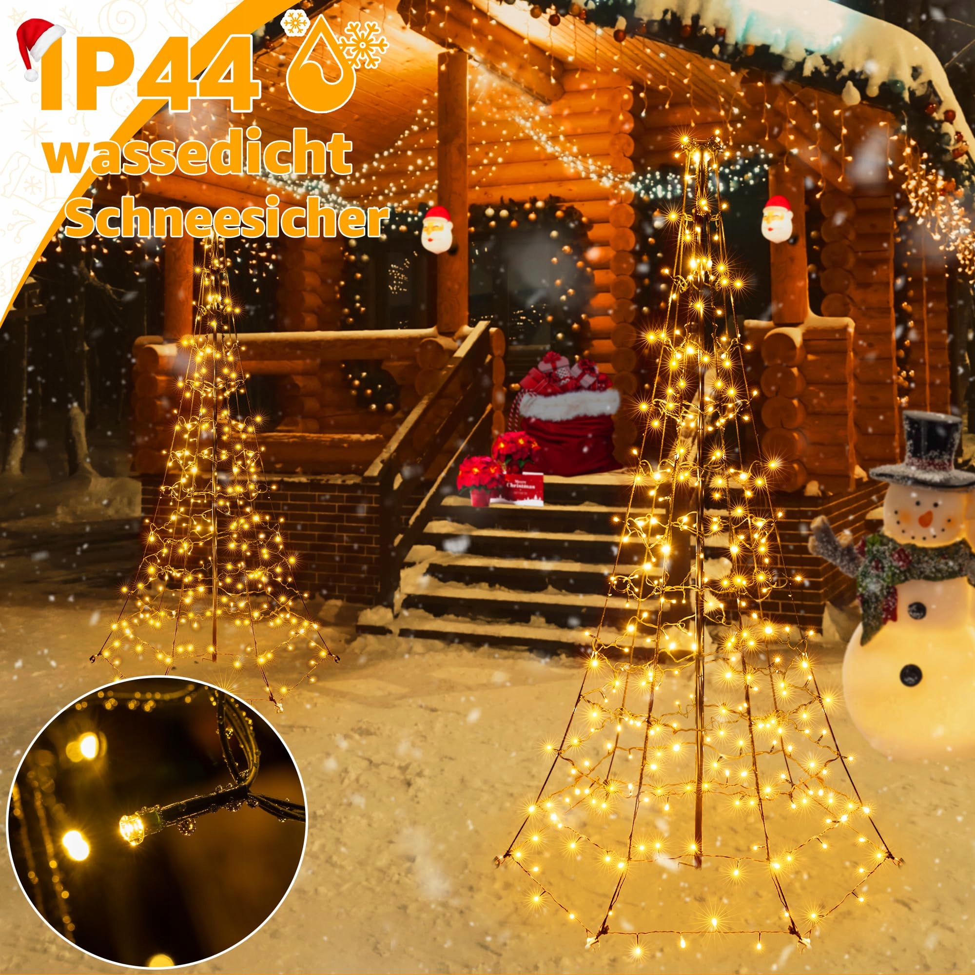 OLLNY Lampki Choinkowe 234 LED 18m 8 Trybów IP44 Wodoodporne — miniatura 3