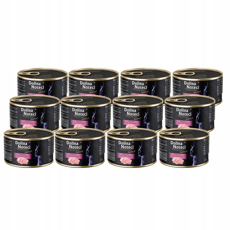 Mokra karma dla kota po sterylizacji indyk Dolina Noteci Premium 12 x 185g