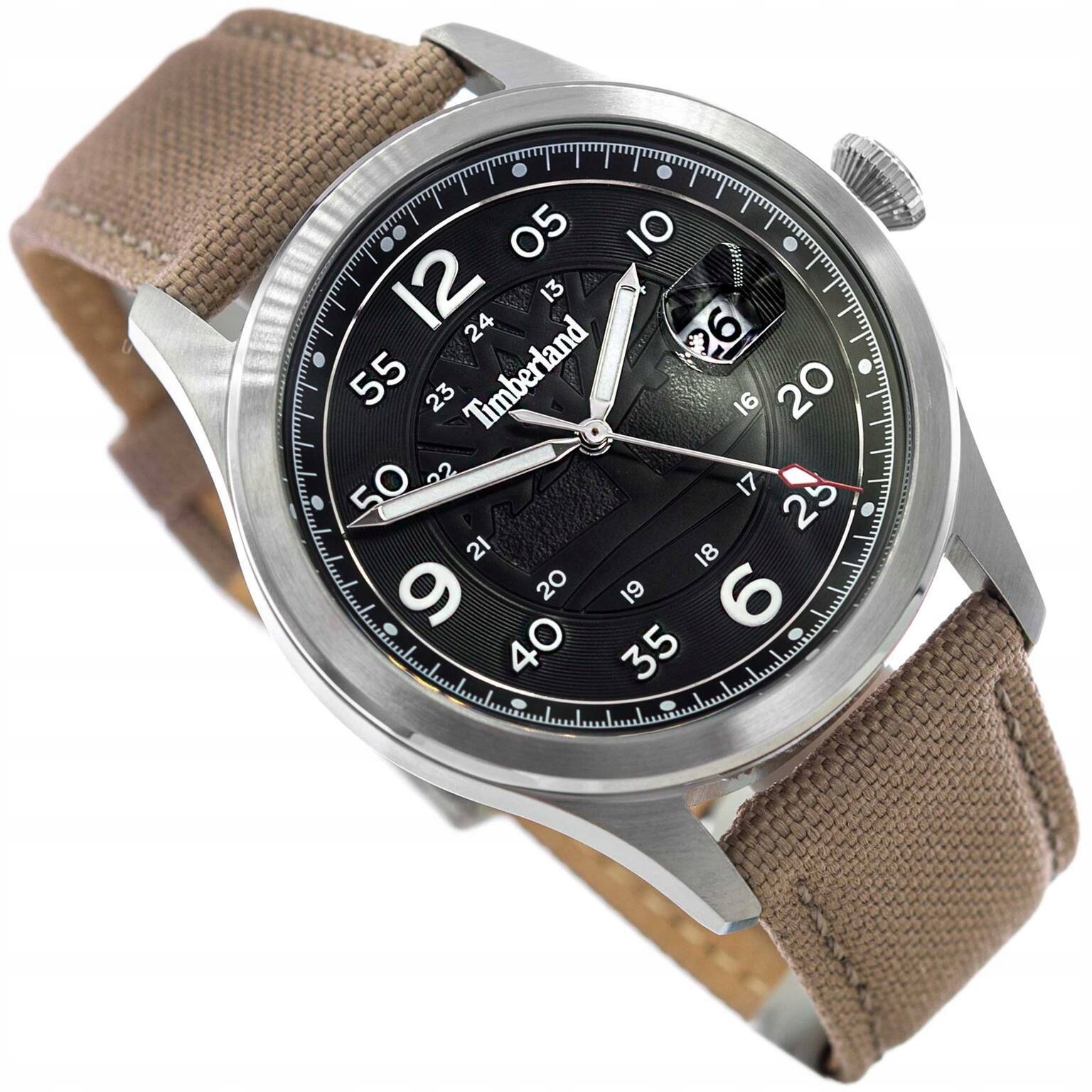 Pánské Hodinky Timberland TDWGN2237506 Cornwall Béžové Na Řemínku Datumovka