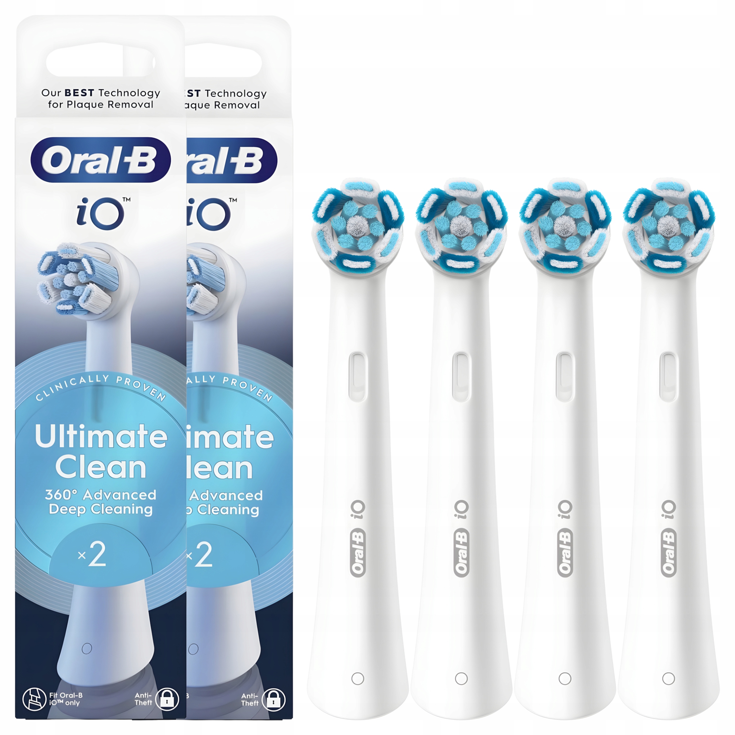 Oryginalne Końcówki Oral-B iO Ultimate Clean 4 szt. Białe