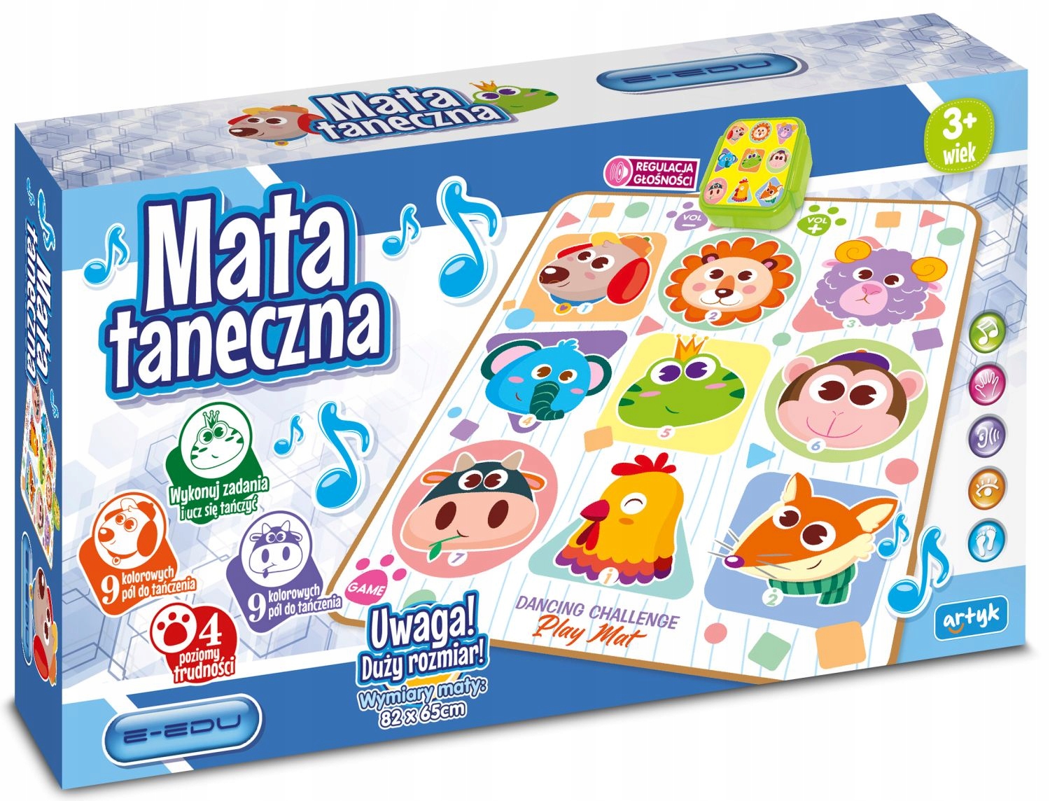 DUŻA MATA DO TAŃCZENIA EDUKACJA MATA TANECZNA ŚWIECI PIANINKO TANIEC MUZYKA Marka Artyk
