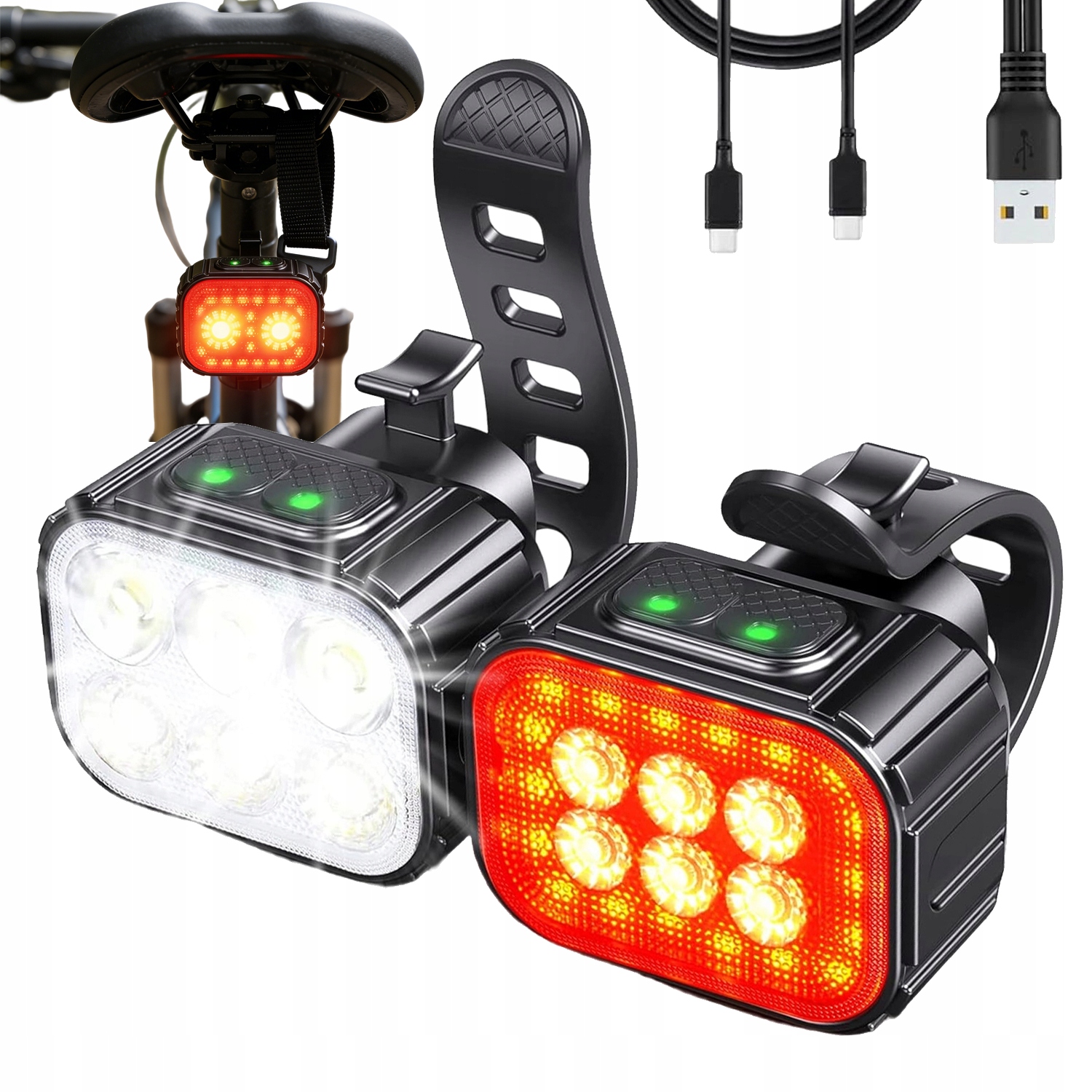 Lampy Rowerowe Przod I Tył Z Łatwą Instalacją Bez Narzędzi Dla Wszystkich