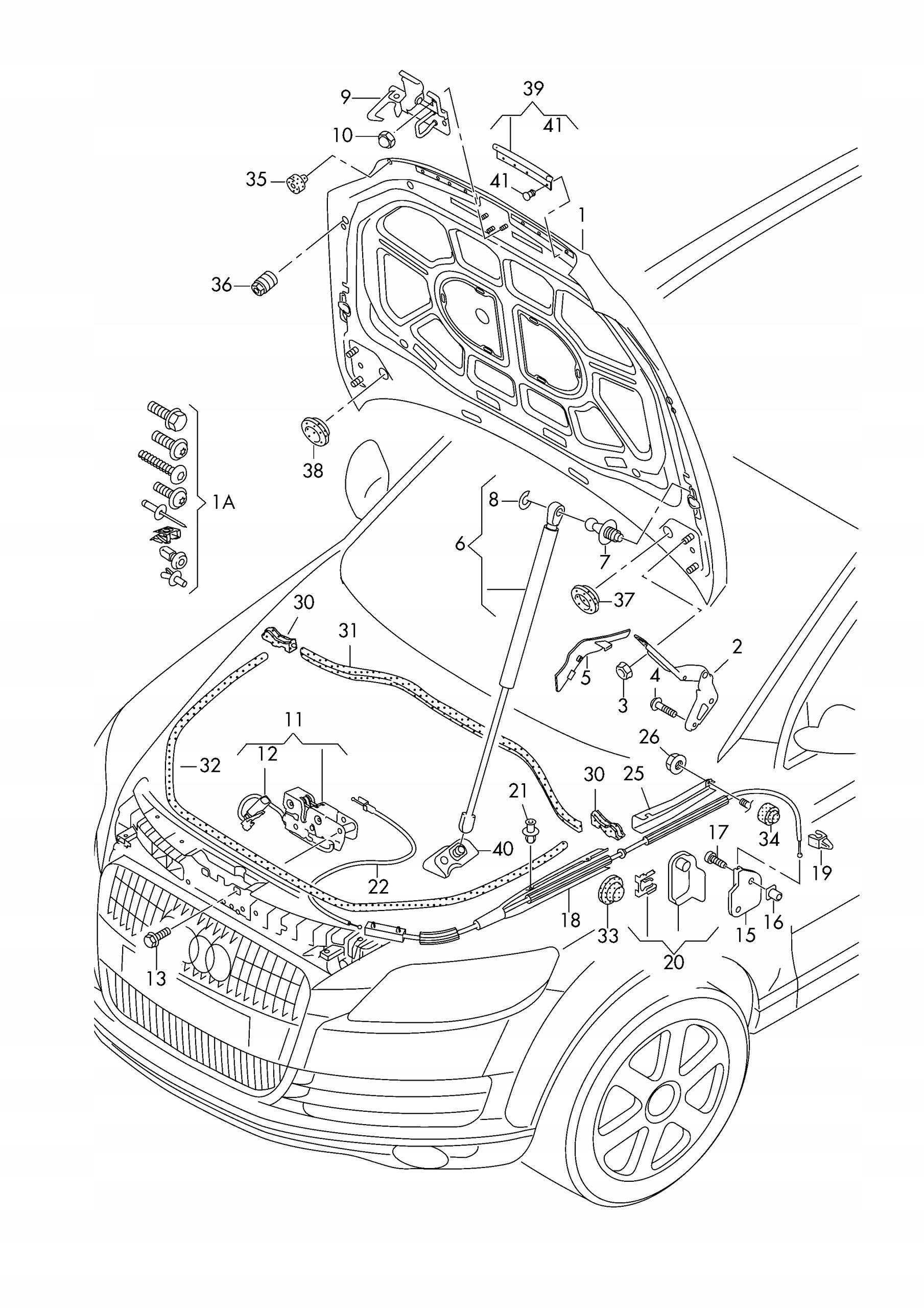 CIĘGNO ZAMKA MASKI PRZÓD RHD AUDI Q7 4L 4L2823535 Numer katalogowy części 4L2823535 4L2 823 535