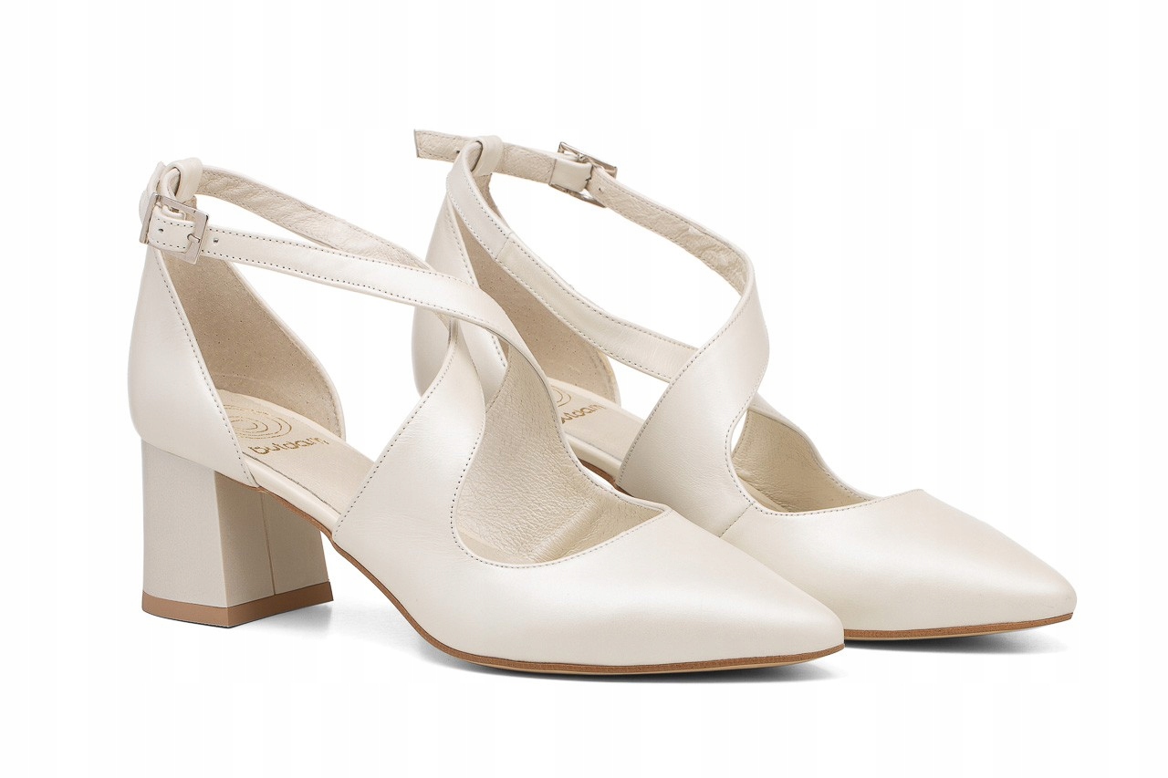 svatební kožené boty s pásky, nízký podpatek, stabilní svršek, velikost 36