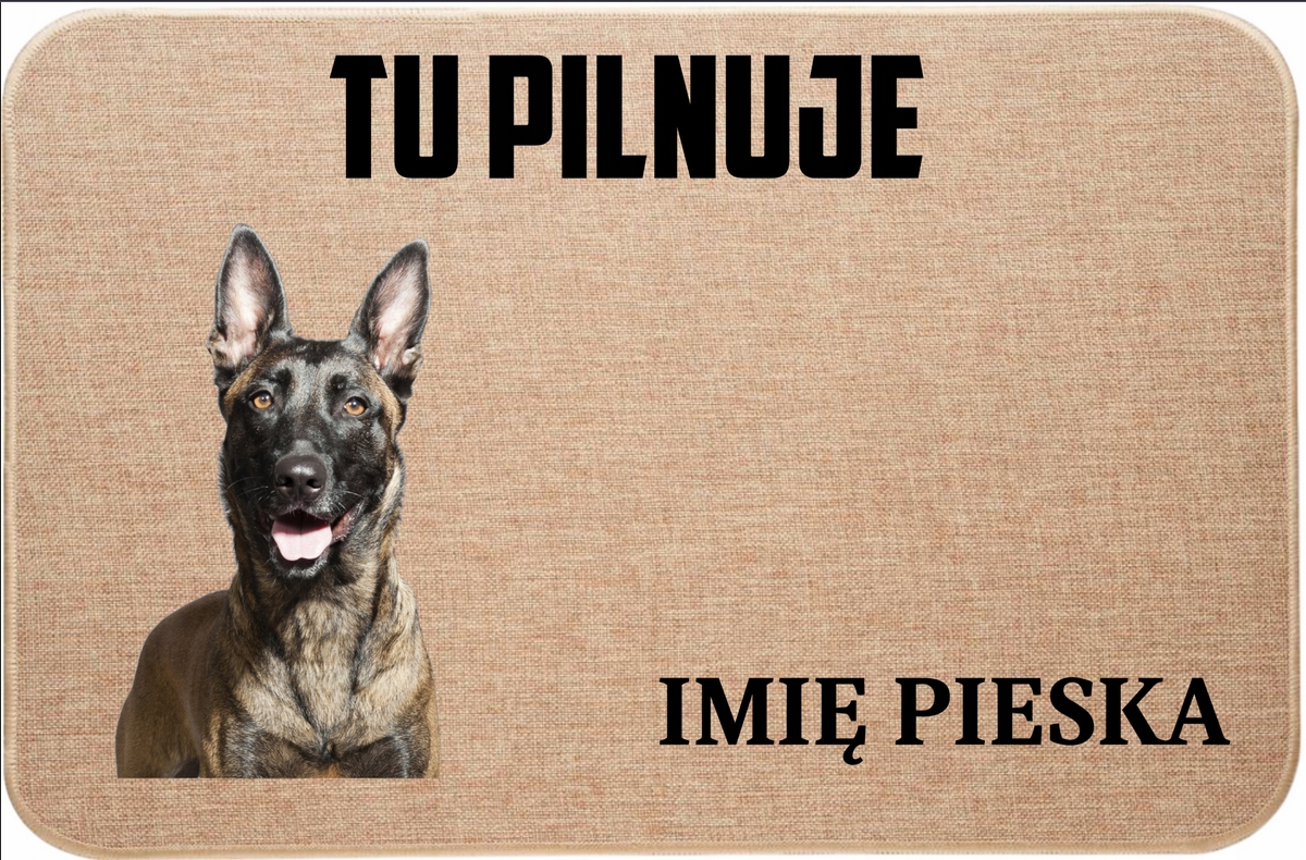 Lněná Vstupní Stěračka Tu Piluje Jméno Belgický ovčák Malinoise