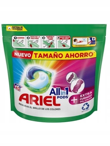 Ariel, All in 1 Pods, Kapsle na barevné prádlo, 43 kusů