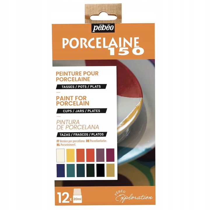 Barvy na sklo keramiky Porcelán Pebeo 12x20 ml