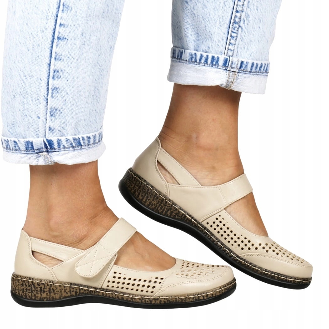 Dámské Boty Na Suchý Zip Pohodlné Lehké Béžové Zdravotní Stélka