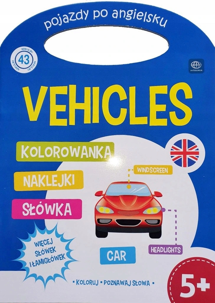 

Kolorowanka naklejki Interdruk angielski Pojazdy